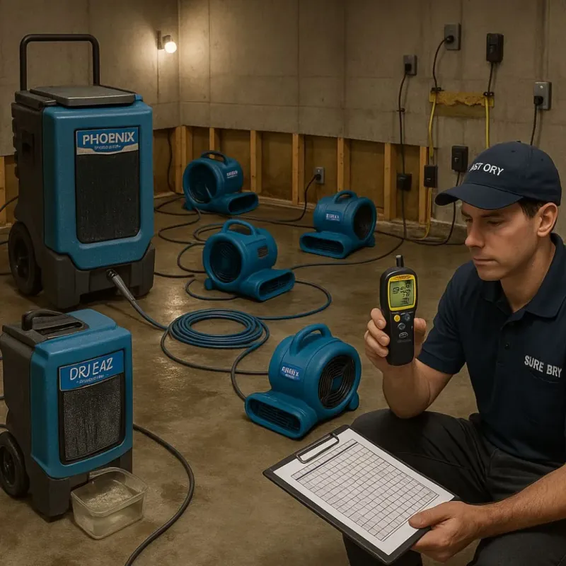Structural Drying and Dehumidification process in Eastville, VA